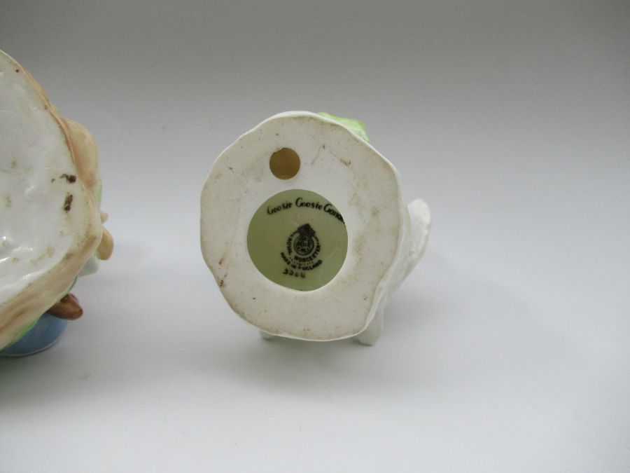 A Royal Worcester figure, Little Miss Muffet, together with the Royal Worcester figure, Goosie - Image 3 of 4