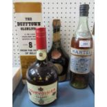 WITHDRAWN - A bottle of Martell Cognac, together with a bottle of Courvoisier Cognac, a bottle of