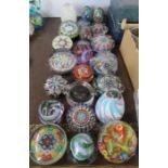 23 various glass paperweights