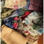 A collection of silk scarfs and others