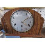 A walnut cased Art Deco style mantel clock