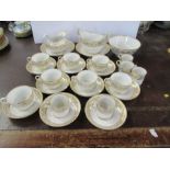 A Barr, Flight, Barr Worcester porcelain tea set, with gilded decoration - One saucer is cracked and