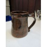 A Leach Pottery St Ives standard ware print tankard, impressed marks - Good condition
