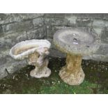 Two bird baths