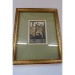 A framed ex libris of Nathan Soderblom by  Anders Zorn   4.4ins x 3ins