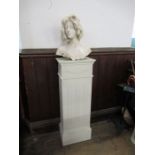 Cipriani, a 19th century marble bust of a woman, height 20ins, together with a modern column, height
