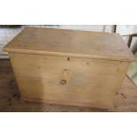 A pine blanket box, 39ins x 20ins, height 34ins