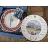 A Royal Worcester plate, commemorating Worcestershire County Cricket Club 1987, another Royal
