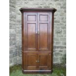 A free standing oak Georgian corner cupboard width 48ins, total height 85ins