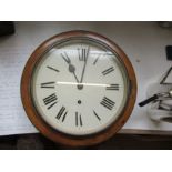 A Victorian Oak cased round dial eight day wall clock, width of dial 10ins by Winterhalder &