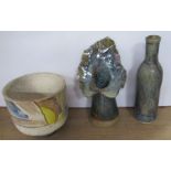 Three pieces of 20th century pottery