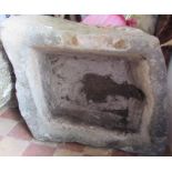 A stone garden trough, 25.5ins x 31ins, depth 13ins