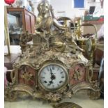 A modern gilt metal mantel clock, height 15ins