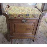 A box piano stool, with upholstered seat