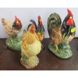 A Royal Worcester model, of a chicken, together with three other models