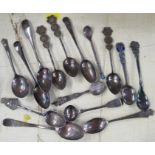 A collection of spoons, to include Eastern and some English hallmarked