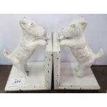 A pair of bookends, modeled as dogs