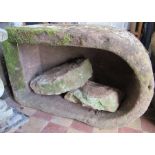 A D end garden trough, 38ins x 24ins, depth excluding feet 16ins