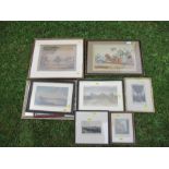 A collection of Antique and later prints and pictures, to include coloured engraving of a View of