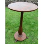 A 19th century Burr Yew wood table, diameter 17ins, height 28ins