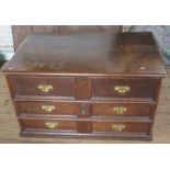 An Antique oak mule chest, with hinged rising lid over two long drawers, 36ins x 23ins, height