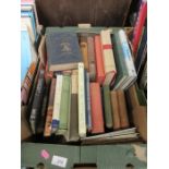 A box of books, to including books on hunting etc