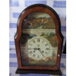 A burr wood cased mantle clock