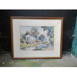 John Henshall, pair of watercolours, landscapes, 10ins x 14ins