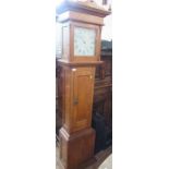 A 19th century oak longcase clock, having a painted dial, signed Darke, Barnstaple