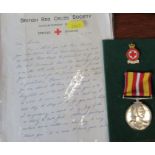 British Red Cross, a Voluntary Medical Service medal, presented to Mrs Brenda J Daniels, with