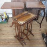 Two occasional tables, together with a nest of tables, af