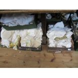 Four boxes of assorted linen etc