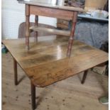 An Antique oak Pembroke table, fitted with an end drawers, 47.25ins x 49ins, height 27ins,