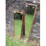 Two wall  mirrors, 41ins x 12ins, 48ins x 11.5ins