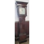 An Antique oak cased long case clock, the painted square dial inscribed Thomlinson Thame, height