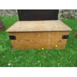 A small pine tool box, with fitted interior, 20.5ins x 12ins, height 8.5ins