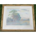 Ernest Gabriel Mitchell, watercolour, A Corner of a Cotswold Field, 19ins x 25.5ins