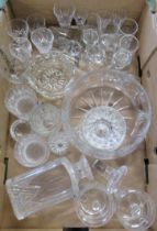 A box of mixed glassware