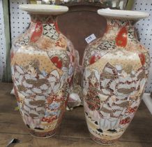 A pair of 20th century Satsuma vases, height 13ins