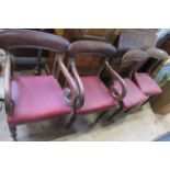 A set of four 19th century dining chairs, two carvers and two singles