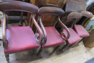 A set of four 19th century dining chairs, two carvers and two singles