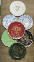 Four Coalport plates, together with three other plates
