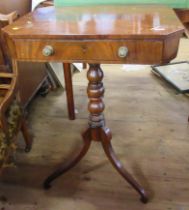 A 19th century mahogany occasional table, of rectangular form with canted corners, fitted with a