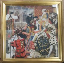 A print of 16th century style court scene