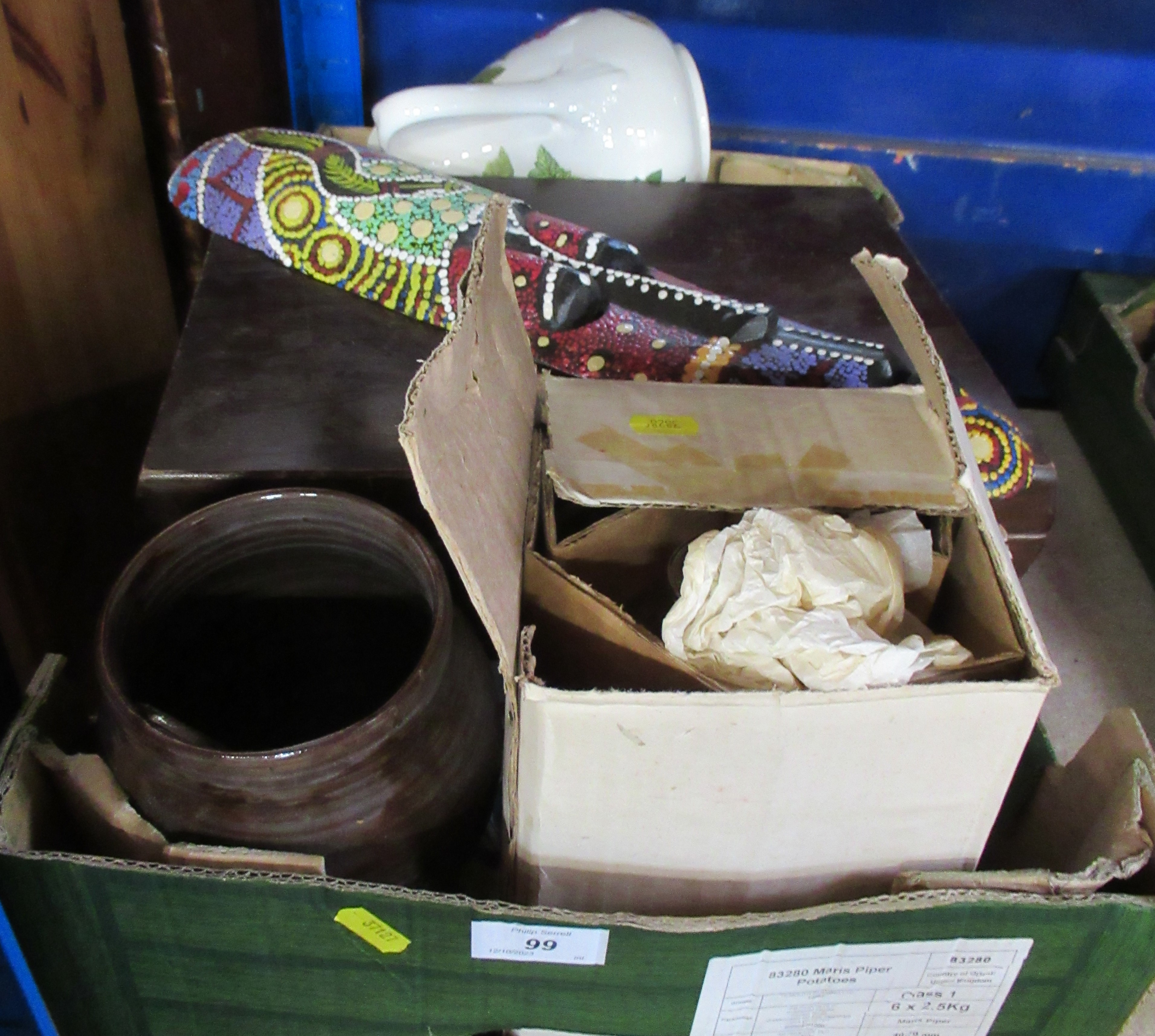 A mixed box of sundries, to include cutlery, jug etc