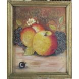 An oil on panel, still life, signed L.E.Smith, 5.5in x 4.5ins