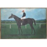 J.Parnell, oil on canvas, jockey and racehorse 'Dean Swift'  in landscape , 1908, unframed, 20ins