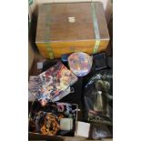 A box of assorted costume jewellery etc