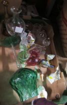 A box of assorted glass and Royal Worcester including horses heads etc