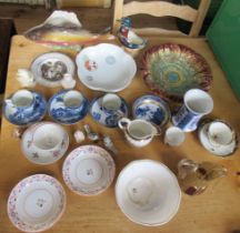 A collection of 19th century and later porcelain to include cups and saucers, dishes, bowls, some